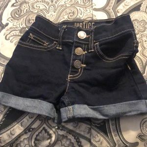 Dark wash Justice shorts
